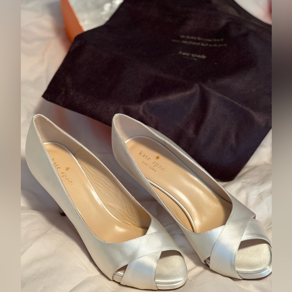 NIB Kate Spade Billie Ivory Satin Heels size 7.5